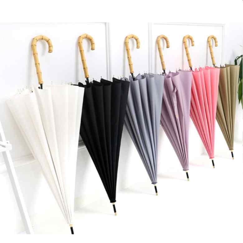 Auto Open Bamboo Handle Vintage Umbrella (23 ")