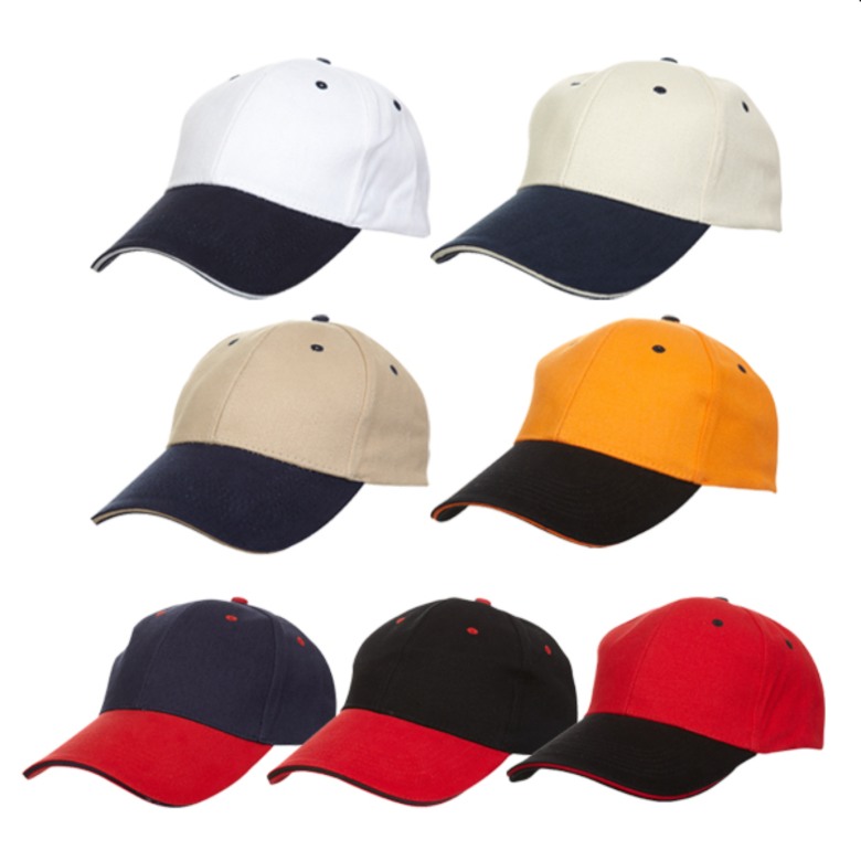 Dual Colour Baseball Cotton Cap (6 panels)