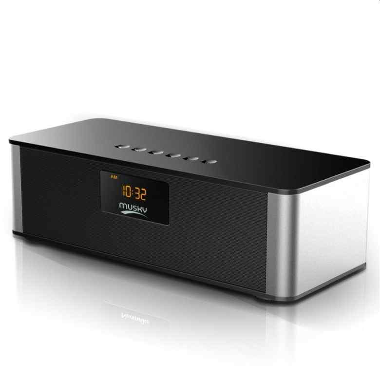 Bluetooth Speaker with Clock and Radio