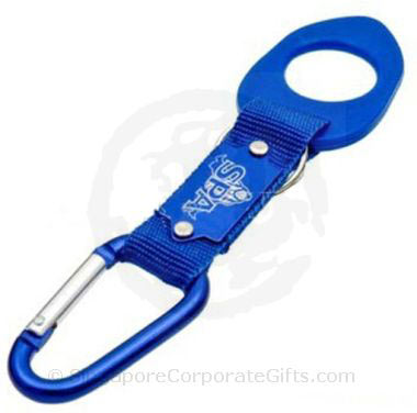Carabiner with Metal Plate and Bottle Holder