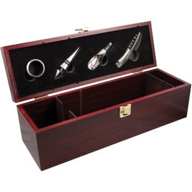 Exclusive Cherry Wood Wine Chest with Wine Accessories