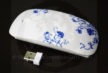 Blue Flower Wireless Mouse