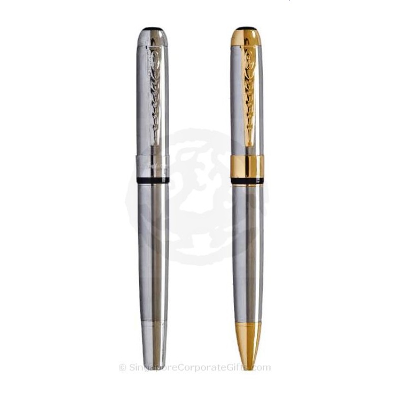 Exclusive Metal Pen with LIne Motif 250-Silver (Ball Pen, Roller
