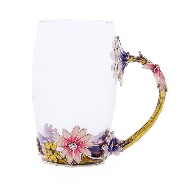 Exclusive Daisy Motif Enamel Cup  (350ml)