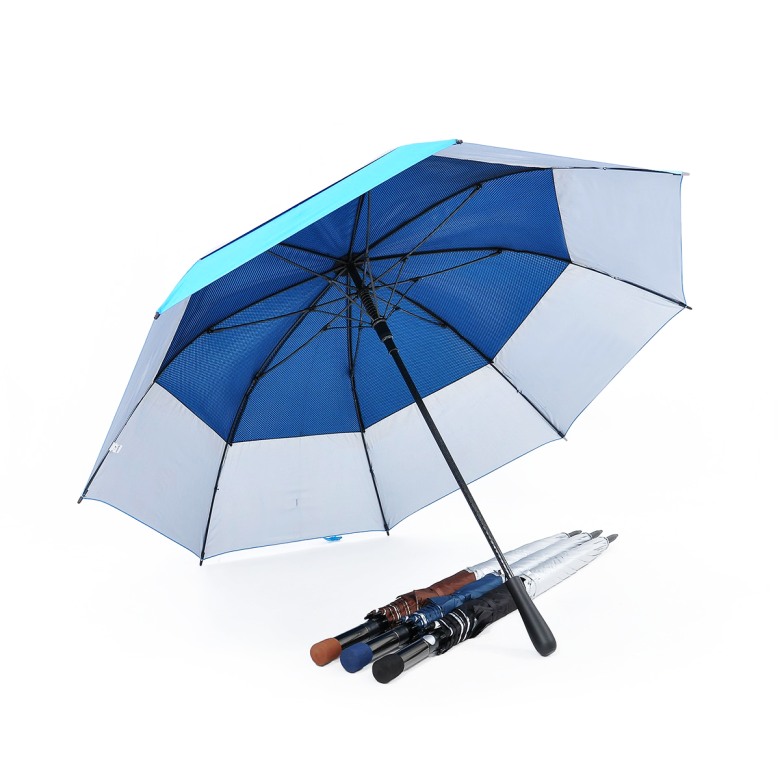 Double Tiered. Auto Open, UV Coated, Windproof Golf Umbrella (30