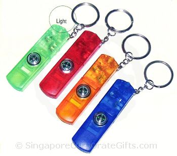 Whistle Keychain w/Compass & Light