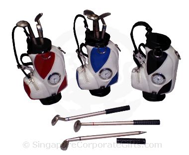 Golf bag with clock & balllpen