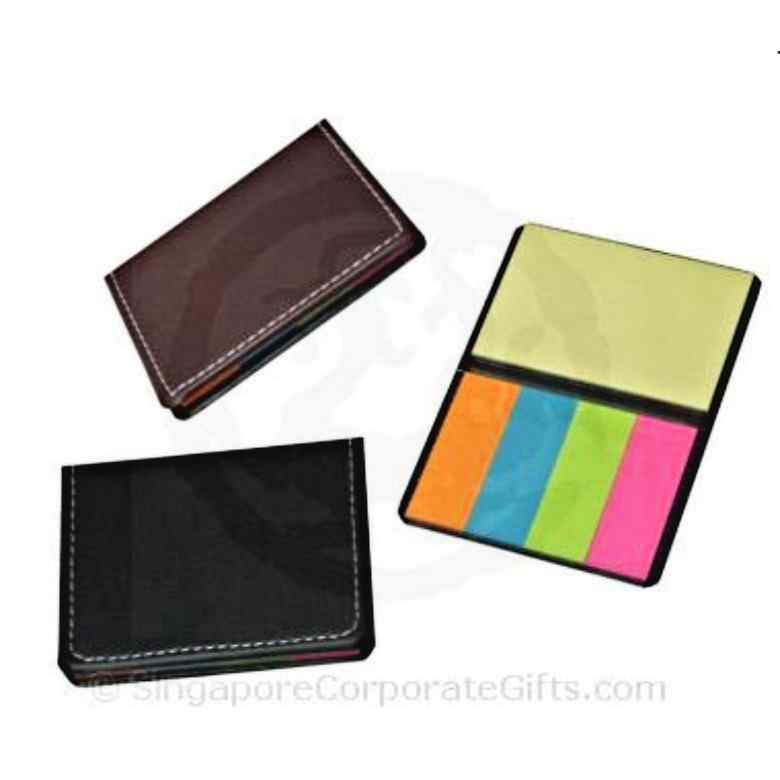 Sticky Memo Pad with Leather Cover