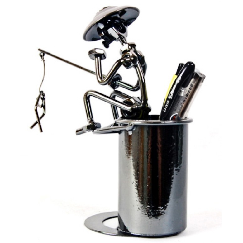 Steel Art Pen Holder (Fisherman)