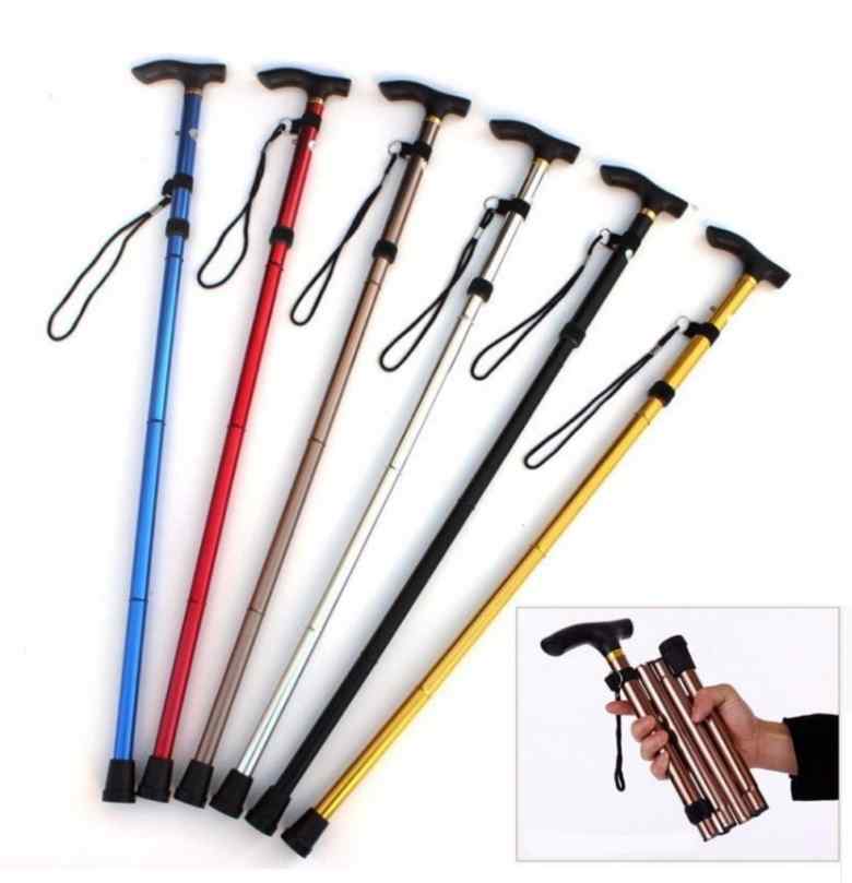 Foldable Aluminum Walking Stick With Adjustable Height and Non-s