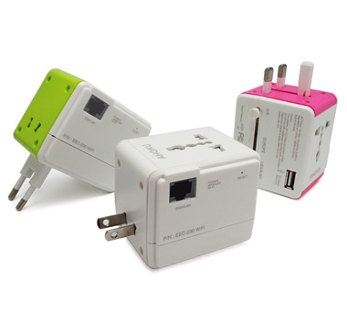 Universal Electric Plug with WIFI Router and 1 USB