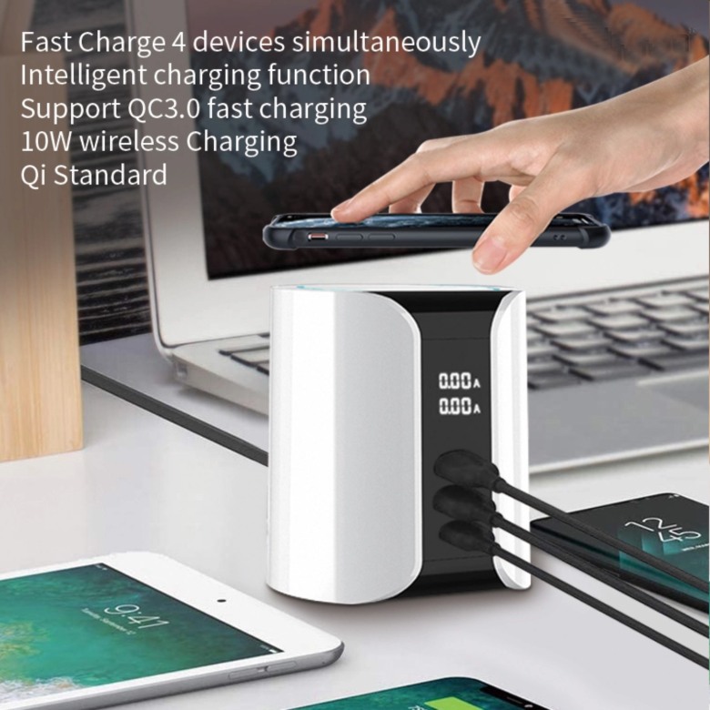 Qualcomm 3  Rapid Wireless Charger with USB Hub