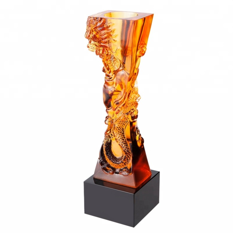 LiuLi crystal Trophy -Dragon - JB1067